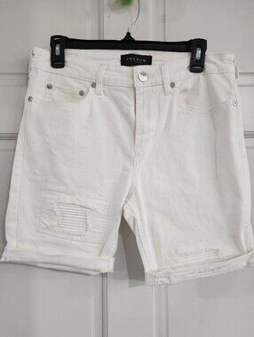 PacSun White "Active Stretch" Distressed Denim Shorts Ladies Size 31